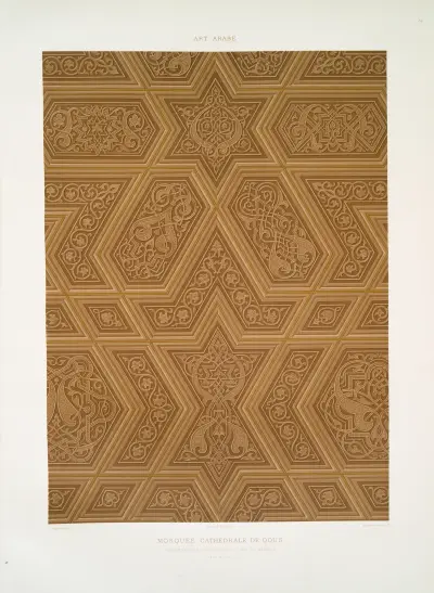 Mosquée cathédrale de Qous; assemblage & détails des pièces du mimbar (XIIe. siècle); 1 av Émile Prisse d'Avennes