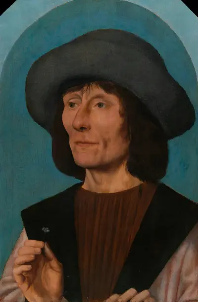 Portrait of a Man with a Pink av Quentin Massys