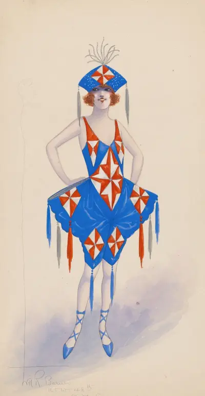 Costume for girls in red, white, and blue von Will R. Barnes
