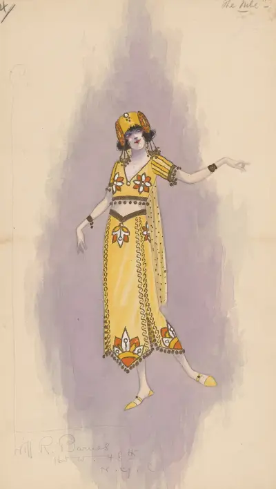 Woman’s costume; Long yellow skirt, von Will R. Barnes