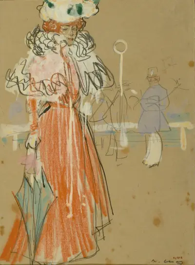 Female Figure in Red av Ramón Casas