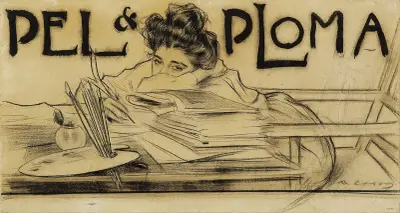 Headpiece for the magazine ‘Pèl i Ploma’ av Ramón Casas