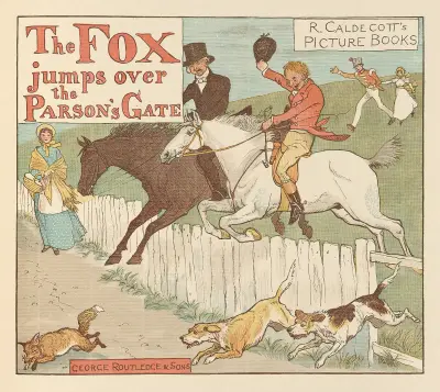 The Fox jumps over the Parson’s gate Pl.1 av Randolph Caldecott
