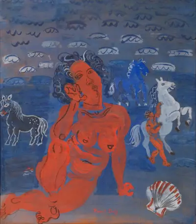 Amfitrite och sjöhästar av Raoul Dufy