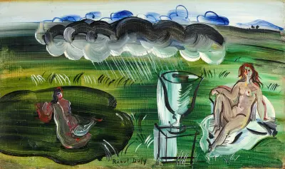 Komposition med vas och nakna figurer av Raoul Dufy