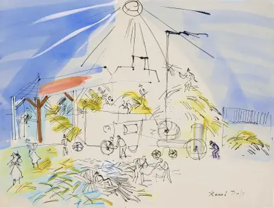 Tröskning i solen av Raoul Dufy
