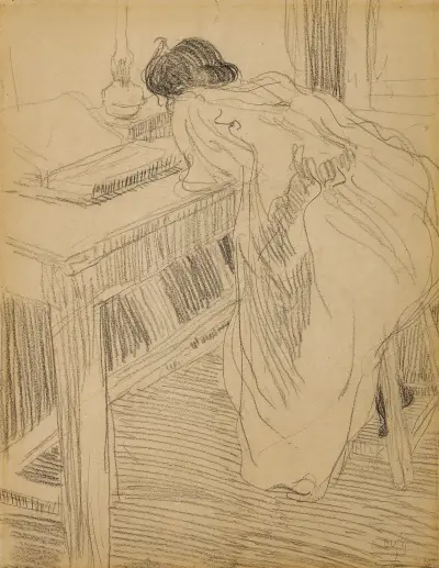 Kvinna vid sitt bord av Raoul Dufy
