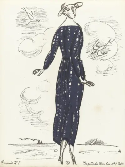 Gazette du Bon Ton – Croquis No. I av Raoul Dufy