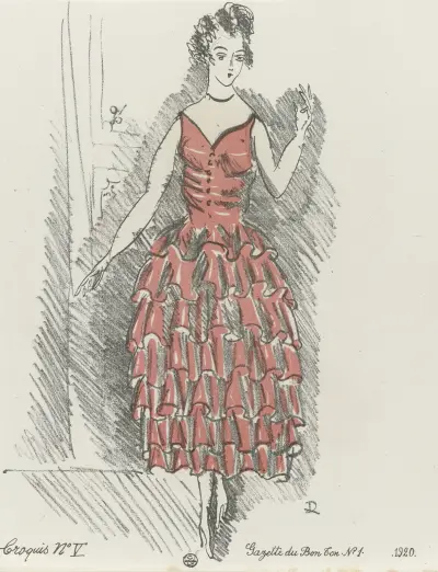 Gazette du Bon Ton – Croquis No V av Raoul Dufy