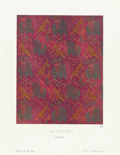 Gazette du Bon Ton – La jungle, Lampas av Raoul Dufy