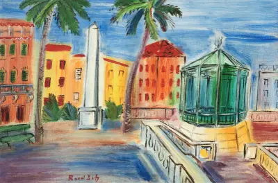 Place d'Hyères, obelisken och musikpaviljongen av Raoul Dufy