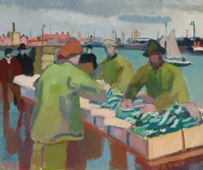 Le marché aux poissons av Raoul Dufy
