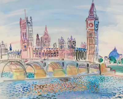 London, parlamentsbyggnaden av Raoul Dufy