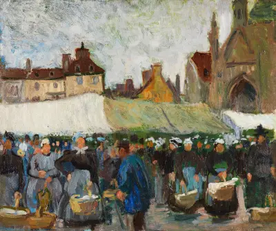 Marknad i Falaise av Raoul Dufy