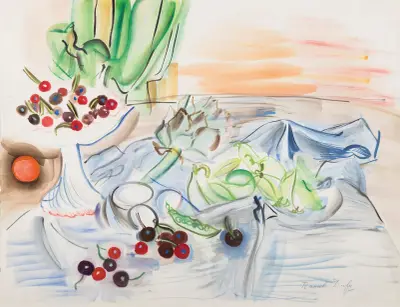 Stilleben med kronärtskocka av Raoul Dufy