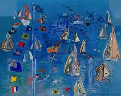 Regattor i Cowes av Raoul Dufy