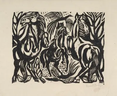 Tre hästar av Raoul Dufy