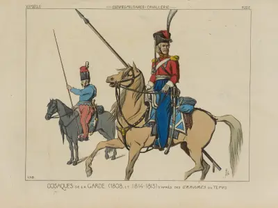 Garde-Kosaken (1808 und 1814–1815) nach zeitgenössischen Stichen von Raphaël Jacquemin