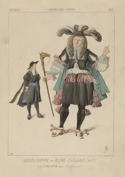 Gentilhomme und junger Elegant, 1670 von Raphaël Jacquemin