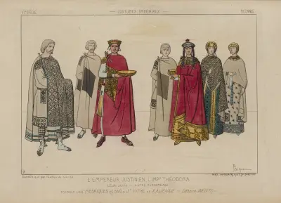 Císař Justinián, císařovna Theodora, jejich družina, další postava, Raphaël Jacquemin