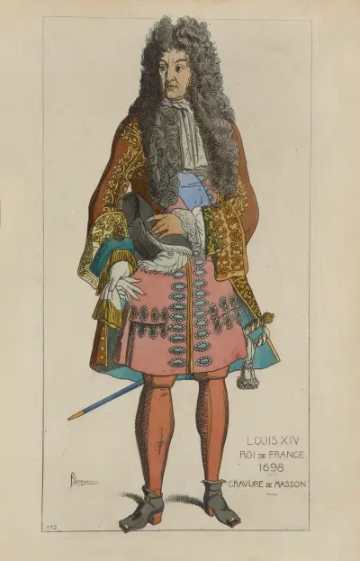 Ludwig XIV., König von Frankreich. 1698. Gravur von Masson von Raphaël Jacquemin