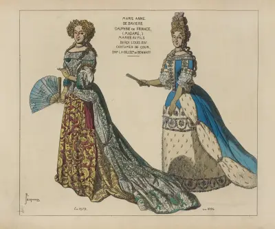 Marie Anne De Baviere dauphine de France; (Madame,) mariee au fils du roi Louis XIV. av Raphaël Jacquemin