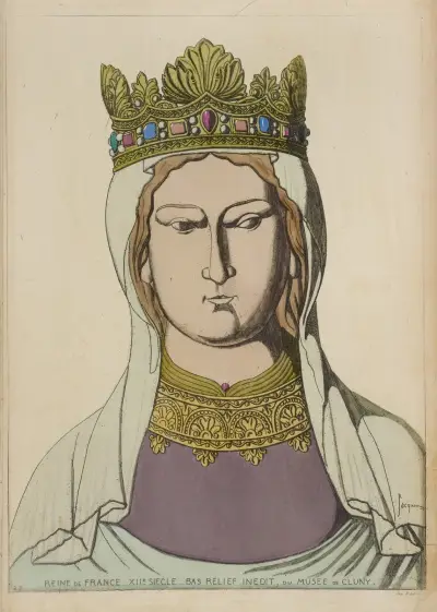 Frankrikes drottning, 1100-talet, tidigare opublicerat basrelief från Musée de Cluny av Raphaël Jacquemin