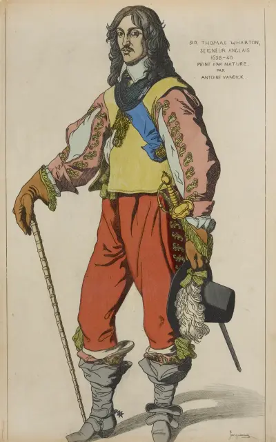 Sir Thomas Wharton, seigneur Anglais 1638-40. Peint d’ap[res] nature, par Antoine Vandick. av Raphaël Jacquemin