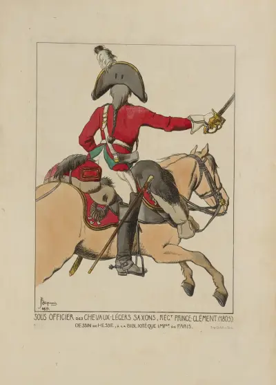 Underofficer vid de sachsiska Chevaux-Légers, regemente Prins-Clément (1805) av Raphaël Jacquemin