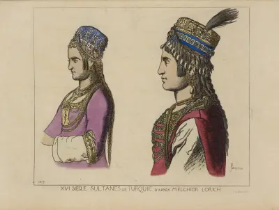 16. století. Turecké sultánky. Podle Melchiora Loricha., Raphaël Jacquemin