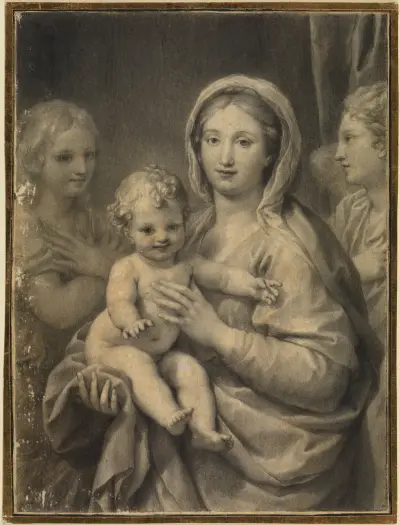 Madonna mit dem Kind und zwei Engel av Anton Raphael Mengs