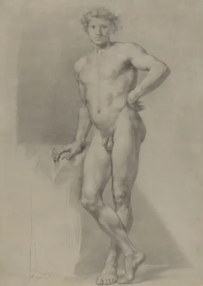 Male Nude Study – nr 1 av Anton Raphael Mengs
