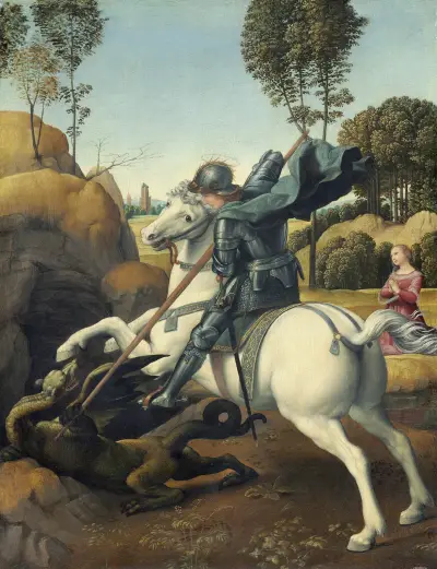 Saint George and the Dragon, 1506 av Raphael