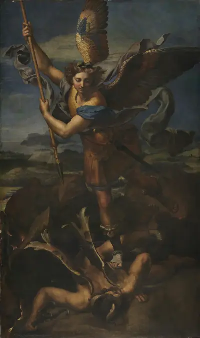 Saint Michael Vanquishing Satan av Raphael
