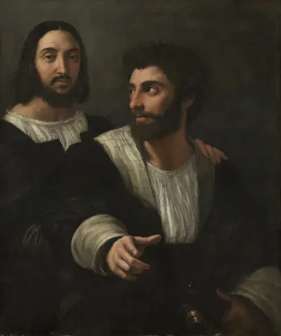 Self-portrait with a friend av Raphael