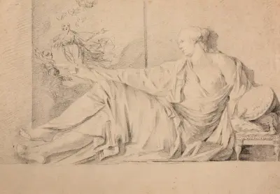 Allegori över måleriet av Jacques-Raymond Brascassat