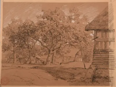 Cour de ferme av Jacques-Raymond Brascassat