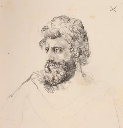 Étude de tête d’homme av Jacques-Raymond Brascassat