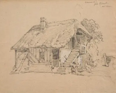 Hus nära Trouville av Jacques-Raymond Brascassat