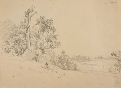 Normandiskt landskap nära Trouville av Jacques-Raymond Brascassat