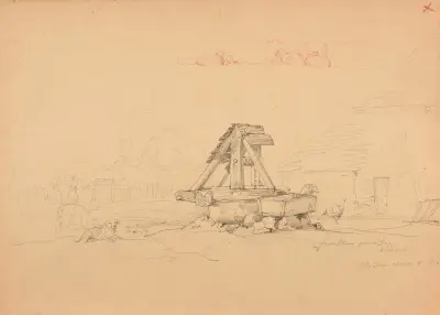 Brunn på en gårdsplan av Jacques-Raymond Brascassat