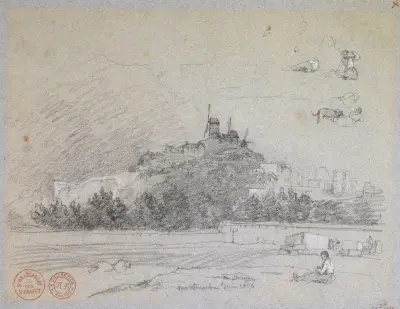 Vy över Montmartre av Jacques-Raymond Brascassat