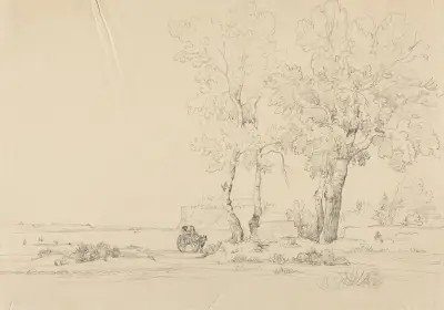 Vy av ett fort vid havet av Jacques-Raymond Brascassat