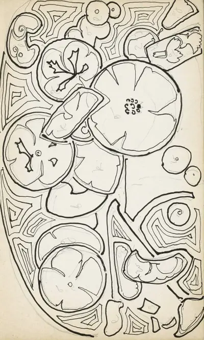 Ornament met bloemen en bladeren av Reijer Stolk
