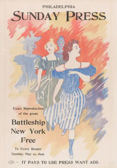 Annons för Philadelphia Sunday Press, 10 maj 1896 av George Reiter Brill