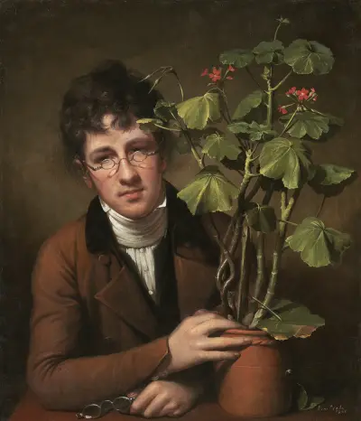 Rubens Peale with a Geranium av Rembrandt Peale