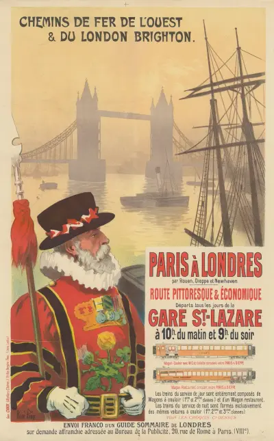 Chemins de fer de l’Ouest & du London Brighton. Paris à Londres par Rouen av René Péan