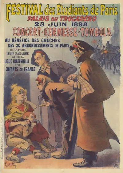 Festival des Etudiants de Paris. Palais du Trocadéro, 23 juin 1898, Concert – Kermesse -Tombola av René Péan