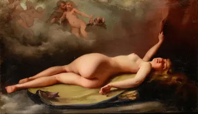 Reclining nude av Luis Ricardo Falero