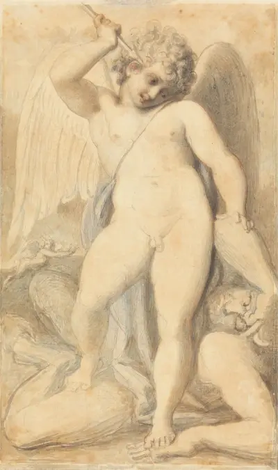 Cupid Overpowering a Satyr av Richard Cosway